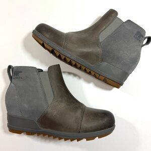 Sorel Evie Two-Tone Wedge Ankle Boots